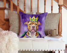 Load image into Gallery viewer, Pit Bull Terrier King of Mardi Gras Throw Pillow - 14x14 Decorative Pillow – Art for Your Home &amp; Patio