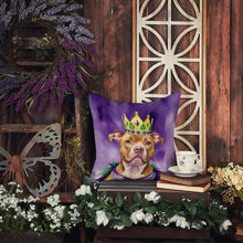 Load image into Gallery viewer, Pit Bull Terrier King of Mardi Gras Throw Pillow
