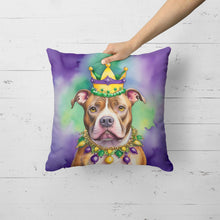 Load image into Gallery viewer, Pit Bull Terrier King of Mardi Gras Throw Pillow