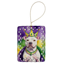 Load image into Gallery viewer, Pit Bull Terrier King of Mardi Gras Porcelain Ornament