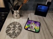 Load image into Gallery viewer, Pit Bull Terrier King of Mardi Gras Pot Holders - Set of 2 Decorative Kitchen Helpers | Made in the USA