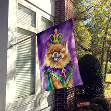 Load image into Gallery viewer, Pomeranian King of Mardi Gras House Flag