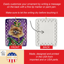 Load image into Gallery viewer, Pomeranian King of Mardi Gras Porcelain Ornament