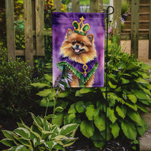 Load image into Gallery viewer, Pomeranian King of Mardi Gras Garden Flag - Vibrant Dog-Themed Yard Decor by Caroline's Treasures