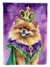 Load image into Gallery viewer, Pomeranian King of Mardi Gras Garden Flag - Vibrant Dog-Themed Yard Decor by Caroline's Treasures