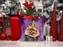 Load image into Gallery viewer, Pomeranian King of Mardi Gras Throw Pillow - 14x14 Decorative Pillow – Art for Your Home &amp; Patio