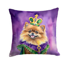 Load image into Gallery viewer, Pomeranian King of Mardi Gras Throw Pillow - 14x14 Decorative Pillow – Art for Your Home &amp; Patio