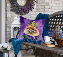 Load image into Gallery viewer, Pomeranian King of Mardi Gras Throw Pillow