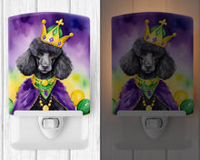 Load image into Gallery viewer, Black Poodle King of Mardi Gras Ceramic Night Light