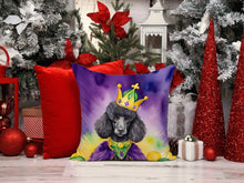 Load image into Gallery viewer, Black Poodle King of Mardi Gras Throw Pillow