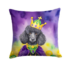 Load image into Gallery viewer, Black Poodle King of Mardi Gras Throw Pillow