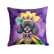 Load image into Gallery viewer, Black Poodle King of Mardi Gras Throw Pillow