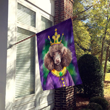 Load image into Gallery viewer, Chocolate Poodle King of Mardi Gras House Flag