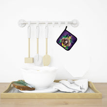 Load image into Gallery viewer, Chocolate Poodle King of Mardi Gras Pot Holders - Set of 2 Decorative Kitchen Helpers | Made in the USA