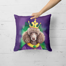 Load image into Gallery viewer, Chocolate Poodle King of Mardi Gras Throw Pillow