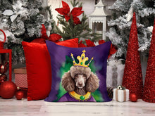 Load image into Gallery viewer, Chocolate Poodle King of Mardi Gras Throw Pillow
