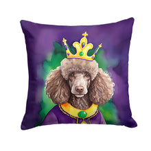 Load image into Gallery viewer, Chocolate Poodle King of Mardi Gras Throw Pillow