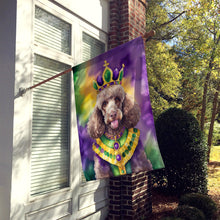 Load image into Gallery viewer, Chocolate Poodle King of Mardi Gras House Flag