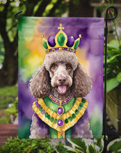 Load image into Gallery viewer, Chocolate Poodle King of Mardi Gras Garden Flag - Vibrant Dog-Themed Yard Decor by Caroline's Treasures