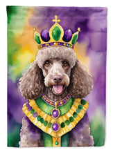 Load image into Gallery viewer, Chocolate Poodle King of Mardi Gras Garden Flag - Vibrant Dog-Themed Yard Decor by Caroline's Treasures