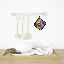 Load image into Gallery viewer, Chocolate Poodle King of Mardi Gras Pot Holders - Set of 2 Decorative Kitchen Helpers | Made in the USA