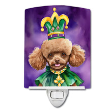 Load image into Gallery viewer, Poodle King of Mardi Gras Ceramic Night Light