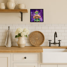 Load image into Gallery viewer, Poodle King of Mardi Gras Framed Metal Print