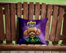 Load image into Gallery viewer, Poodle King of Mardi Gras Throw Pillow - 14x14 Decorative Pillow – Art for Your Home &amp; Patio
