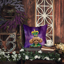 Load image into Gallery viewer, Poodle King of Mardi Gras Throw Pillow
