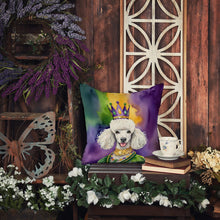 Load image into Gallery viewer, White Poodle King of Mardi Gras Throw Pillow - 14x14 Decorative Pillow – Art for Your Home &amp; Patio