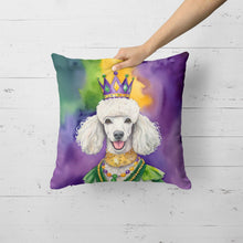 Load image into Gallery viewer, White Poodle King of Mardi Gras Throw Pillow