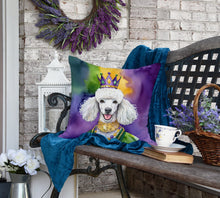 Load image into Gallery viewer, White Poodle King of Mardi Gras Throw Pillow