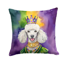 Load image into Gallery viewer, White Poodle King of Mardi Gras Throw Pillow
