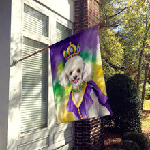 Load image into Gallery viewer, White Poodle King of Mardi Gras House Flag
