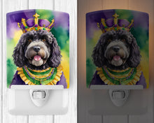 Load image into Gallery viewer, Portuguese Water Dog King of Mardi Gras Ceramic Night Light