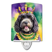 Load image into Gallery viewer, Portuguese Water Dog King of Mardi Gras Ceramic Night Light