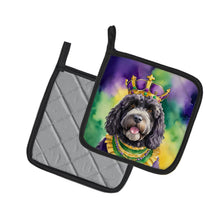 Load image into Gallery viewer, Portuguese Water Dog King of Mardi Gras Pot Holders - Set of 2 Decorative Kitchen Helpers | Made in the USA