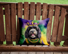 Load image into Gallery viewer, Portuguese Water Dog King of Mardi Gras Throw Pillow - 14x14 Decorative Pillow – Art for Your Home &amp; Patio