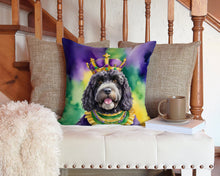 Load image into Gallery viewer, Portuguese Water Dog King of Mardi Gras Throw Pillow - 14x14 Decorative Pillow – Art for Your Home &amp; Patio