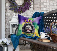 Load image into Gallery viewer, Portuguese Water Dog King of Mardi Gras Throw Pillow