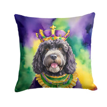 Load image into Gallery viewer, Portuguese Water Dog King of Mardi Gras Throw Pillow