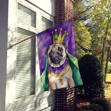 Load image into Gallery viewer, Pug King of Mardi Gras House Flag