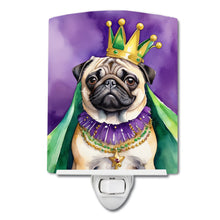 Load image into Gallery viewer, Pug King of Mardi Gras Ceramic Night Light