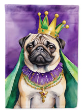 Load image into Gallery viewer, Pug King of Mardi Gras Garden Flag - Vibrant Dog-Themed Yard Decor by Caroline's Treasures