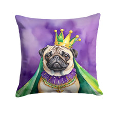 Load image into Gallery viewer, Pug King of Mardi Gras Throw Pillow