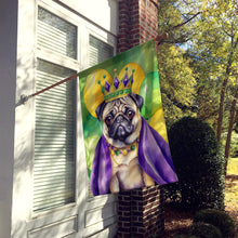 Load image into Gallery viewer, Pug King of Mardi Gras House Flag