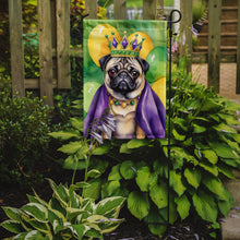 Load image into Gallery viewer, Pug King of Mardi Gras Garden Flag - Vibrant Dog-Themed Yard Decor by Caroline's Treasures