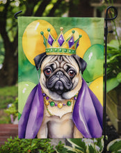 Load image into Gallery viewer, Pug King of Mardi Gras Garden Flag - Vibrant Dog-Themed Yard Decor by Caroline's Treasures