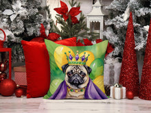 Load image into Gallery viewer, Pug King of Mardi Gras Throw Pillow