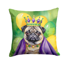 Load image into Gallery viewer, Pug King of Mardi Gras Throw Pillow